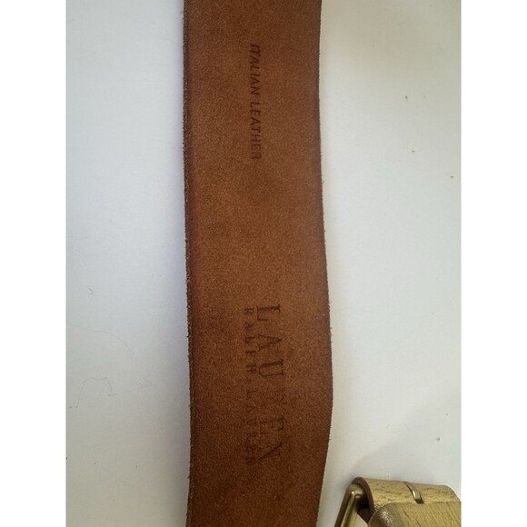 Lauren Ralph Lauren Gold Leather Belt Embossed Wide Waist Belt Women’s main image 6